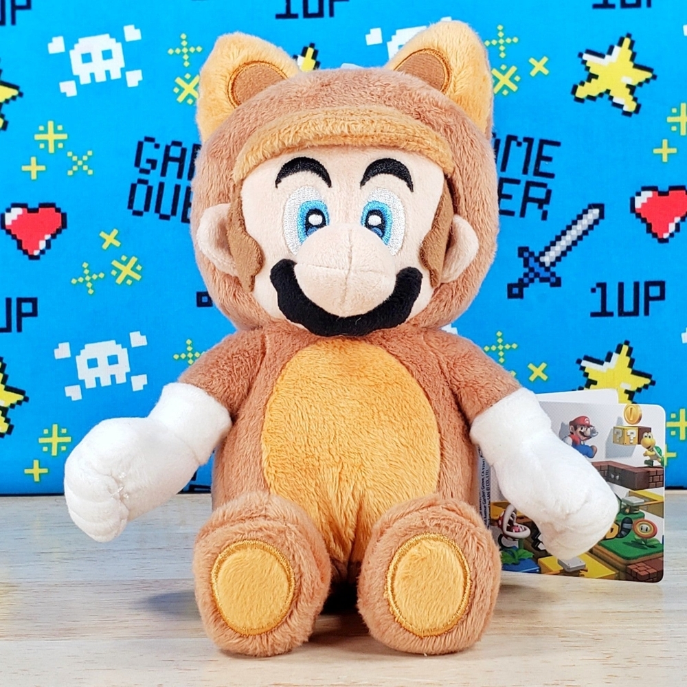Super Mario 3D Land Tanooki 9" 2013 Raccoon Dog Mario Little Buddy Sanei Plush